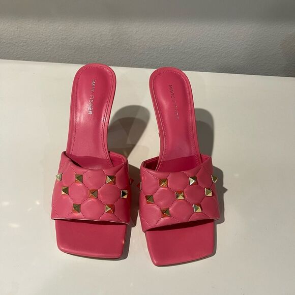Marc Fisher pink studded heals - Picture 2 of 4